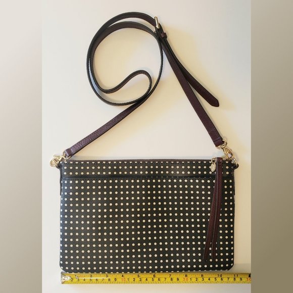 Fossil Bags Fossil Black And White Polka Dot Crossbody Handbag